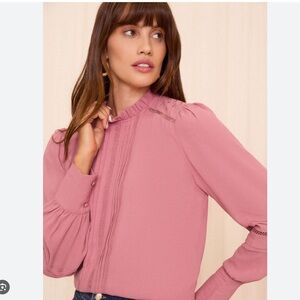Ann Taylor Pink Ruffle Blouse